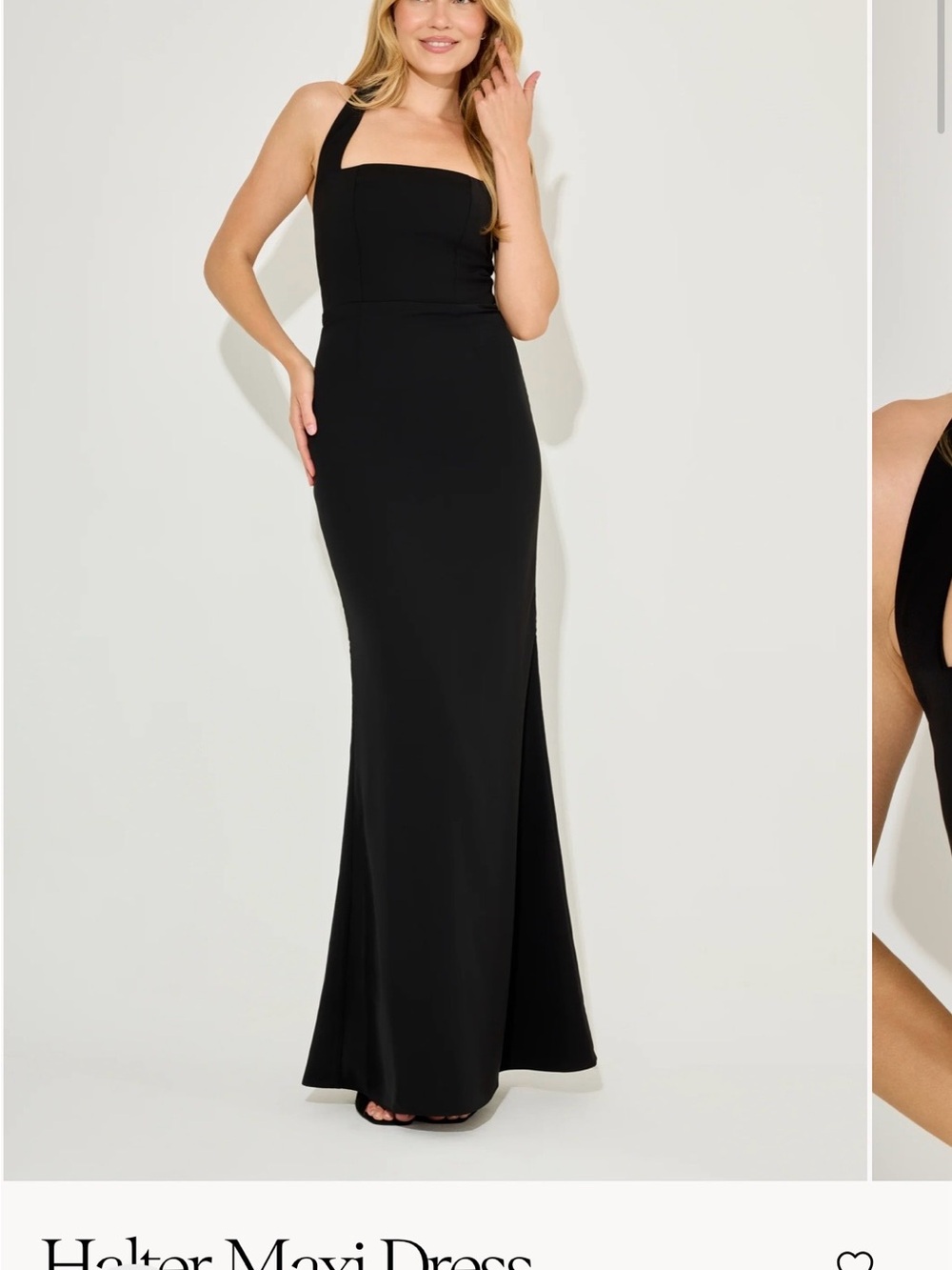 Black Halter Maxi Dress by